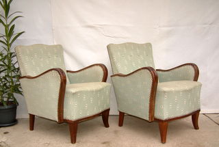 Art Deco armchairs, pair.