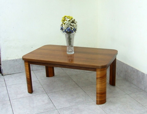 Art deco walnut coffee table.