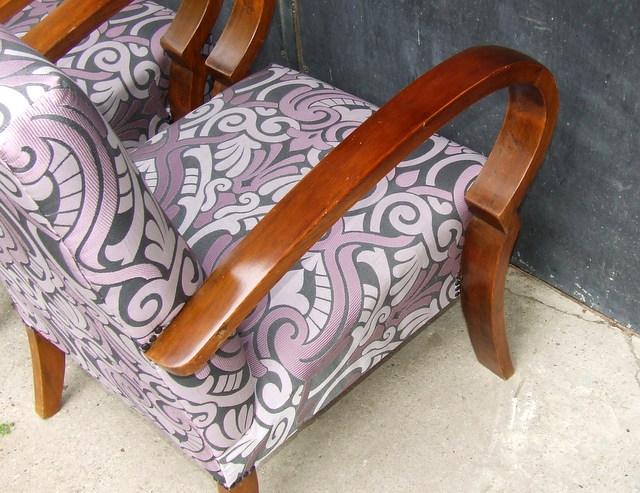 Art Deco walnut chairs