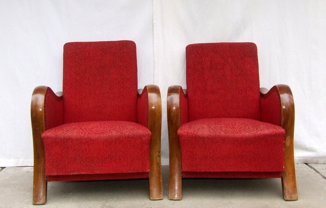 Art Deco armchairs.