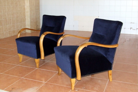 Pair of Art Deco Armchairs, Club Chairs.