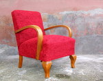 Art Deco Armchair, Chenille Upholstery.