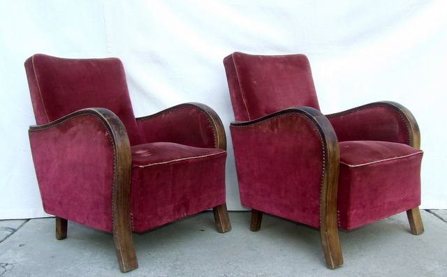 Art Deco armchairs.