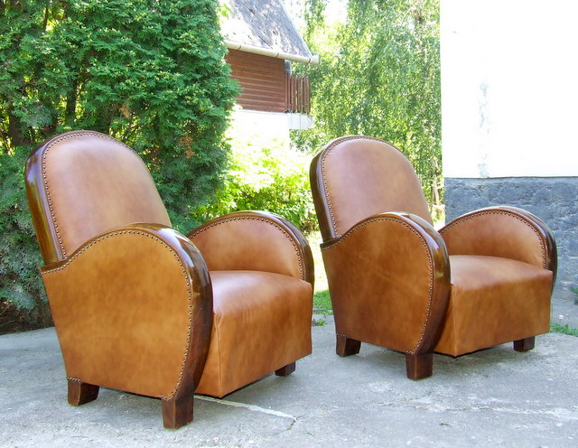 Art Deco club chairs.