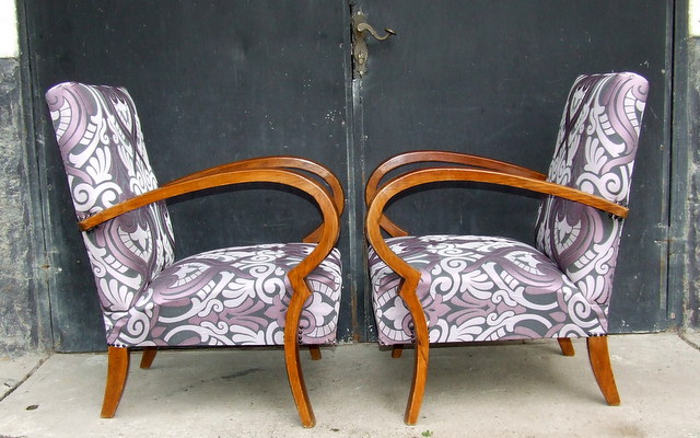 Art Deco armchairs.